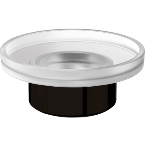 Inda - Mito-Seifenschale mattschwarz/satiniertes Glas