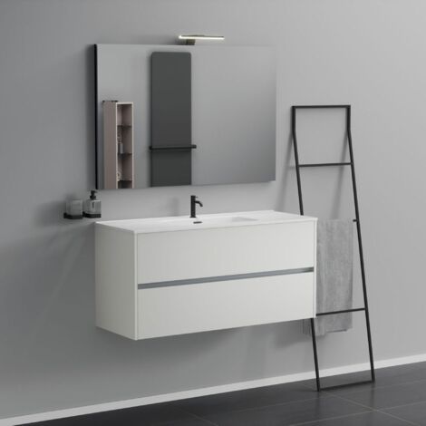 Inda - Mobile bagno 2 cassetti L.120 con lavabo specchio e