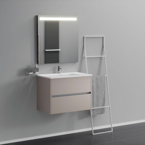 Inda - Mobile bagno 2 cassetti L.80 con lavabo specchio