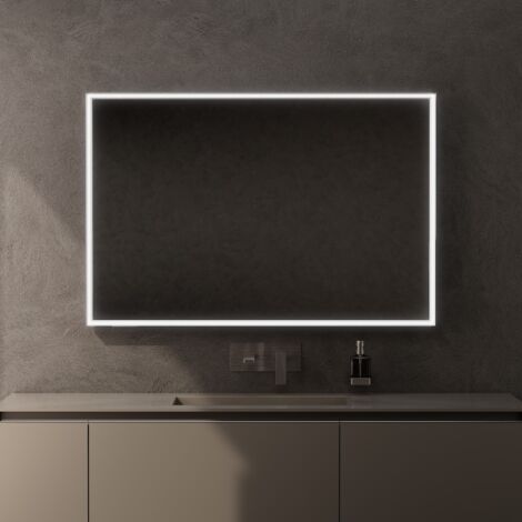 Inda - Pirano 120x80cm miroir LED dimmable avec cadre givré