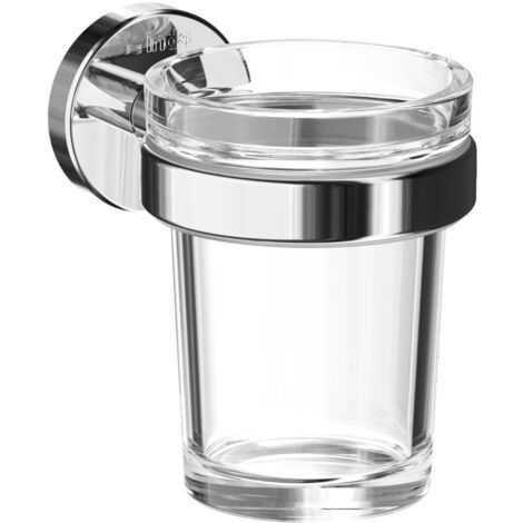 Inda - Porte-gobelet mural Gealuna en chrome poli/verre clair