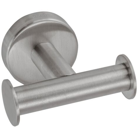 Inda - Porte-manteau mural double Styl en acier brossé