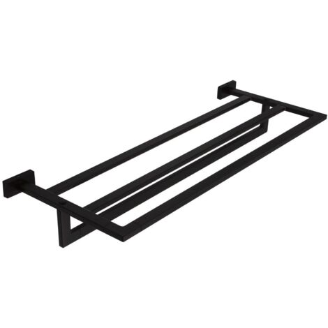 Inda - Porte-serviettes avec porte-serviettes Lea noir L.66 cm