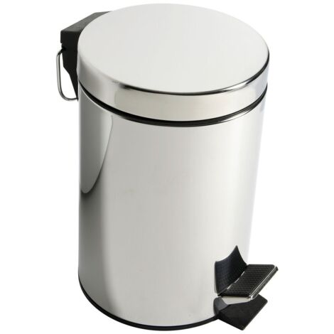 Inda - Poubelle de 3 litres en acier poli avec couvercle et