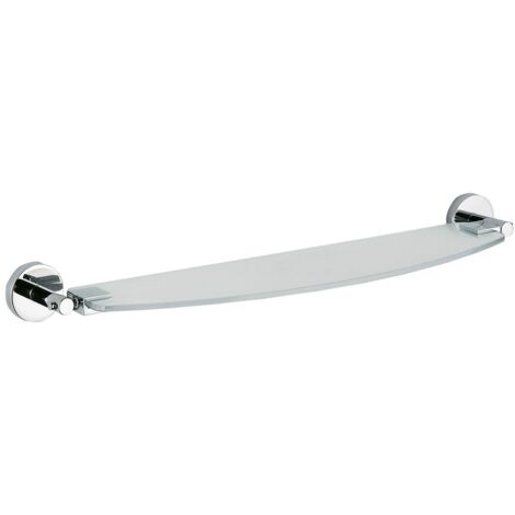 Inda - Regal aus gehärtetem satiniertem Kristall 6 mm mit Halterungen L.58 cm