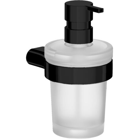 Inda - Wandseifenspender Mito Mattschwarz/Milchglas 250 ml