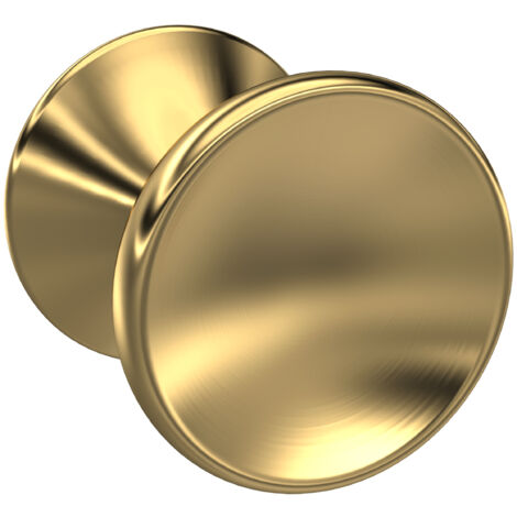 Indented Round Knob, 30mm - Brushed Brass