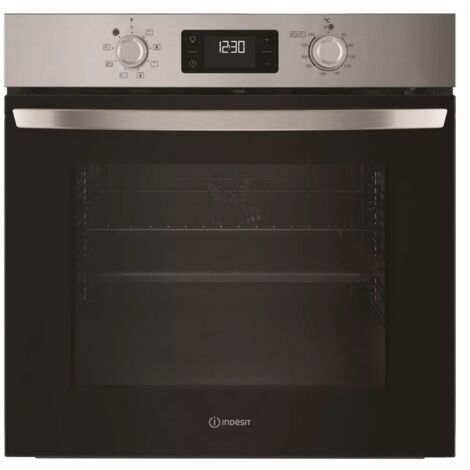 Indesit – Four encastrable à pyrolyse inox 71L – Puissance 2200W – Nettoyage automatique – Classe énergétique A - IO275PX