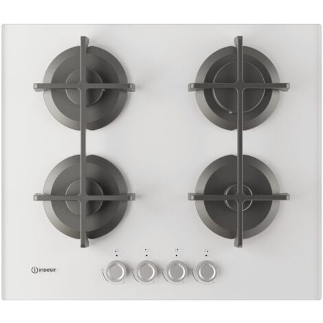 Indesit ING 61T/WH 1 piano gas vetro tortora 60cm 4 fuochi griglie in ghisa lavabili in lavastoviglie. Colore del prodotto: Bianco, Posizionamento dell'apparecchio: Da incasso, Dimensi... - ING61T/WH1
