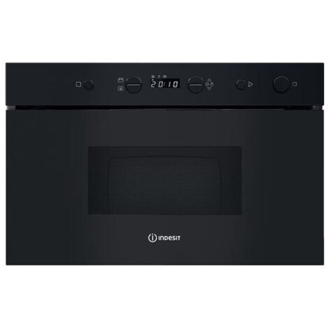 Indesit – Micro-ondes encastrable 22L IMK11B – Puissance 750W – Dimensions 382x595x320mm – Finition verre noir