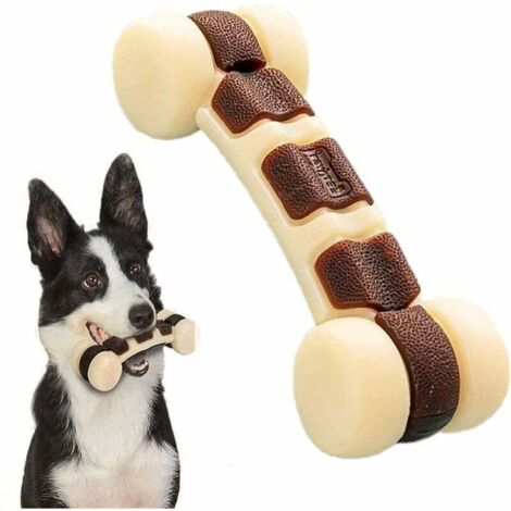 Indestructible Dog Toy, Beef Flavor Dog Chew Bone, Teeth Cleaning Training Toy for Aggressive Medium Dogs 7-15kg (M) MUMU