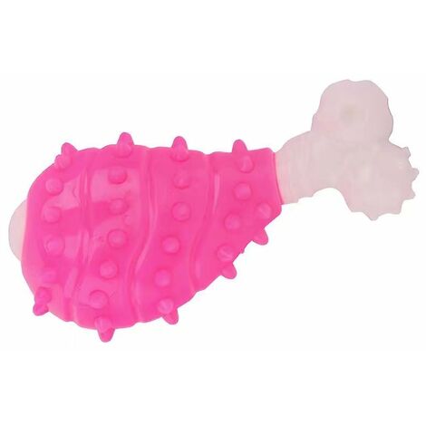 Indestructible dog toy, chewing bone for dog Rubber resistant teeth brush knock toys Medium and large dog games - Rose