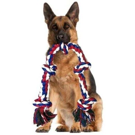 Indestructible Dog Toy Rope, 95 cm XXL Dog Rope for Durable Training Toy for Aggressive Chewers with 5 Knots MUMU