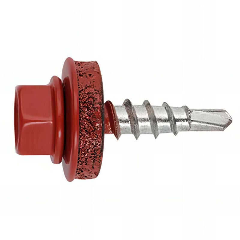 250 vis autoperceuses, tête hexagonale 8 rouge tuile 4,8 x 35 mm zingué spécial bac acier - AFRT144835 Index