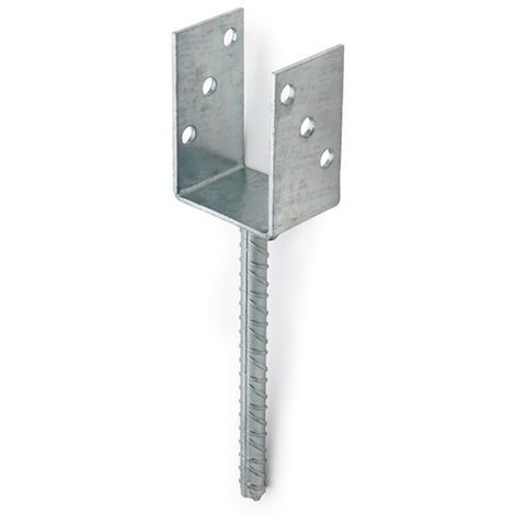 INDEX APPT101 - Anclaje para postes en u con pata de acero corrugado galvanizada en caliente 101 x 100 x 200 x 60
