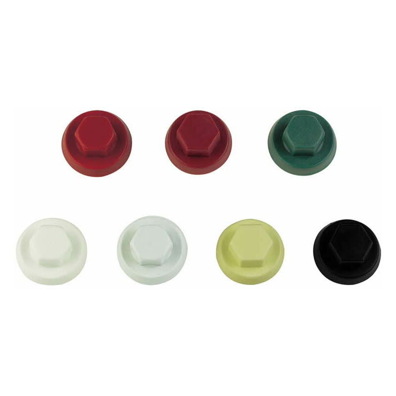 Index - Boite de 1000 - Capuchon pour vis à tête hexagonale - Nylon M10 - Rouge tuile