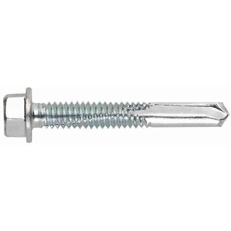 Index – Boite de 500 vis à poutre autoperceuses – Tête hexagonale – Pointe foreuse nº 5 – Zingué 5,5 x 38 mm – Résistance à la corrosion