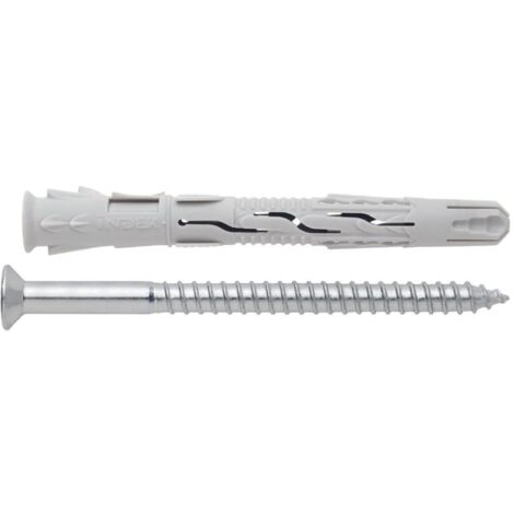 INDEX Fixing Systems T-NUX A-Pack di 50 tasselli universali di alta qualità, rivestimento A testa svasata, in zinco, in nylon, TNUXA08080