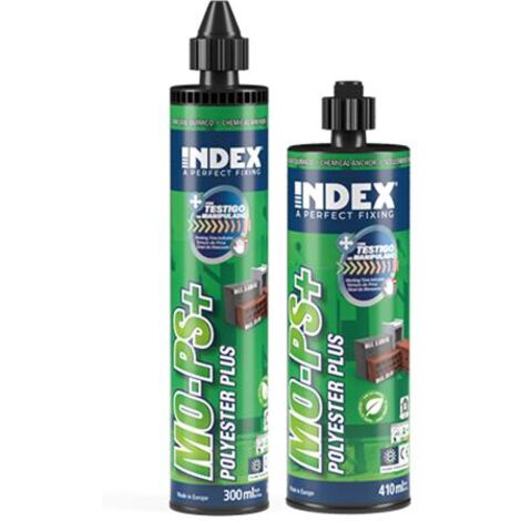 Index – Kit de scellement chimique 410 ml – Polyester sans styrène – Homologué béton non fissuré – Boîte de 12 cartouches