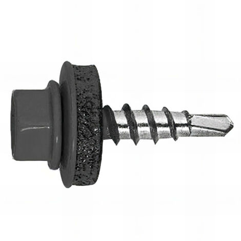 Vis pour bac acier et cavalier 6,3x100 mm RAL 7016 gris anthracite kit