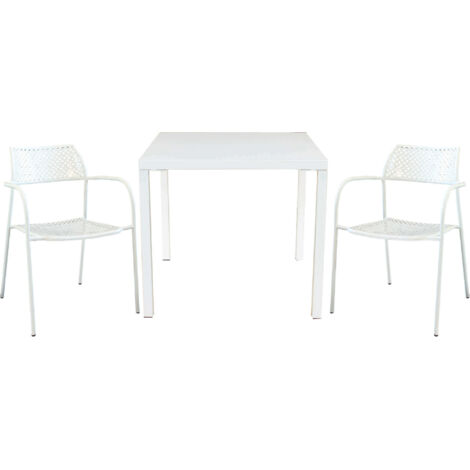 INDEX - set tavolo in metallo cm 80 x 80 x 73h con 2 poltrone Aviim