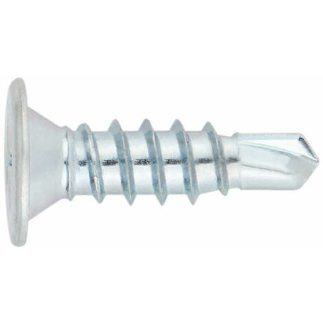 Index – Vis autoperceuse filetées à tôle et PVC – Tête extra plate – Empreinte PH – Zinguées 4,2 x 23 mm – Boîte de 500 vis