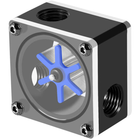 Indicador de caudalímetro de 3 vías para sistema de refrigeración líquida de PC, 6 pines, rosca G1/4