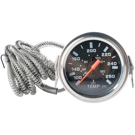 Indicador de temperatura del agua del coche Endxedo de 2 pulgadas (52 mm) con aguja, indicador eléctrico de temperatura del agua de 12 V con sensor NPT 1/2.