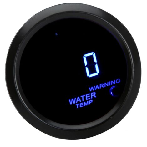 Indicador digital de temperatura del agua con sensor para automóviles, 52 mm, pantalla LCD de 2 pulgadas, rango de 40 a 120 °C, luz de advertencia negra.