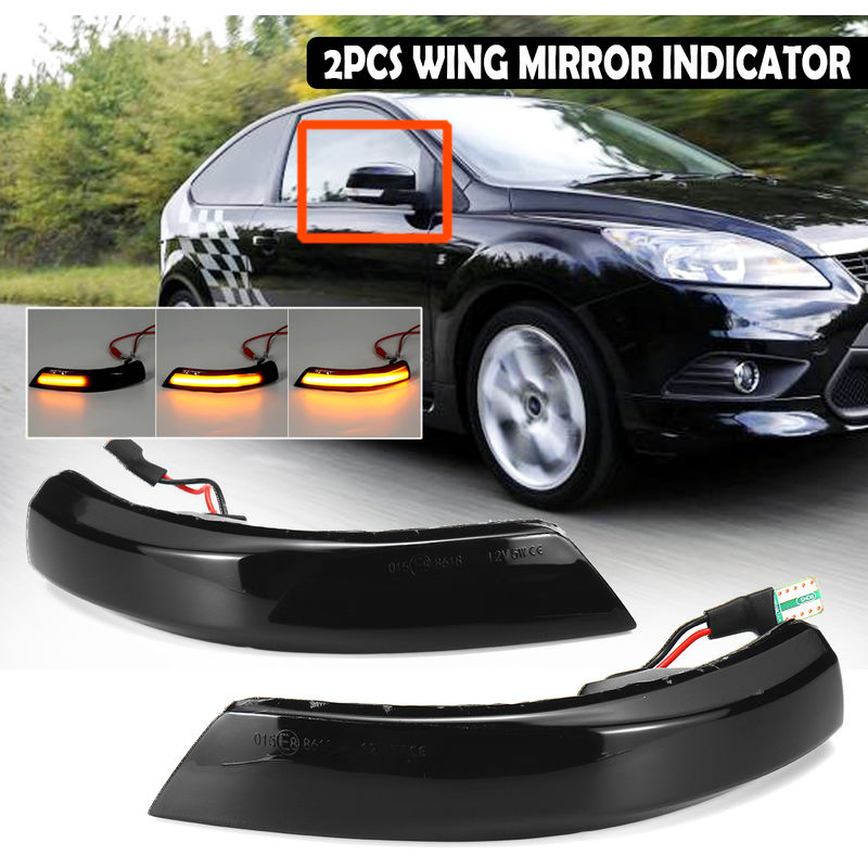 

2PCS de LED Indicador Dinámico del Espejo Retrovisor Lateral Señal de Giro para Ford Focus Mondeo