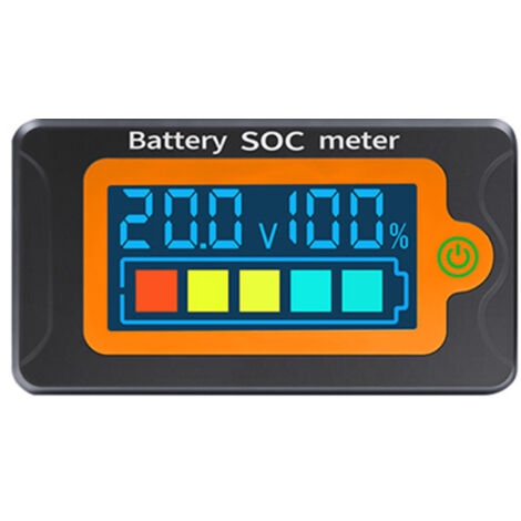 Indicador SOC batería waterproof 8-100V CC – Para litio 12V a 72V, compatible ternarias