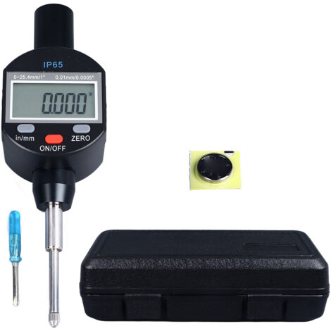 Indicateur à cadran numérique, résolution 0,01 mm, 0,0005 pouces, plage 0 à 25,4 mm, sonde étanche IP65