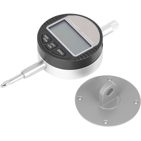 Indicateur de Cadran Numérique électronique DTI 1 Pouce 25,4 Mm Indicateur de Sonde Numérique Jauge de Test à Cadran Haute Résolution: 0,0005 Pouce 0,01 Mm Gris Argenté