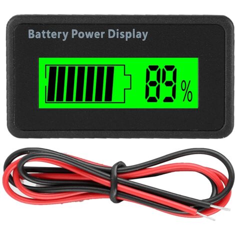 Indicateur de capacité de batterie 12-48V avec rétroéclairage vert - Voltmètre universel GY-6H pour batteries