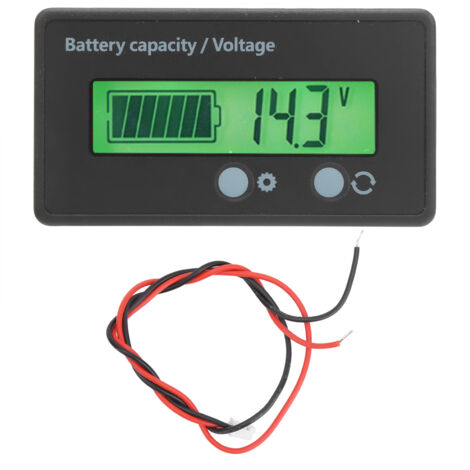 Indicateur de Capacité de Batterie LCD 10-100V avec Voltmètre et Rétroéclairage Vert