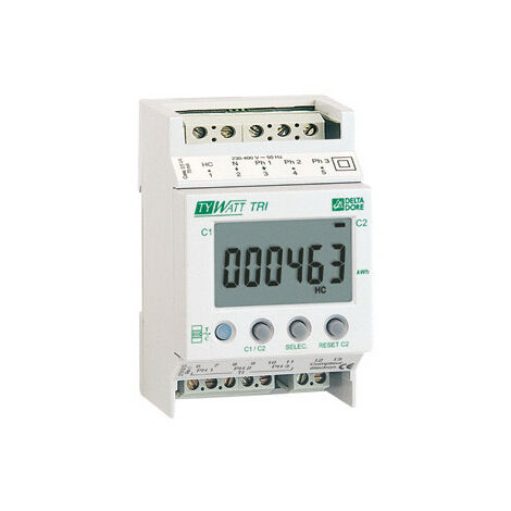INDICATEUR DE CONSO COMPTEUR TRIPHASE DELTA DORE TYWATT Tri 6110010