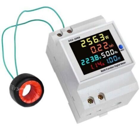 Indicateur de consommation électrique D52-2066 compteur électrique phase ménage smart watt-heure mètre rail de guidage type 220V tension courant puissance fréquence facteur compteur compteur