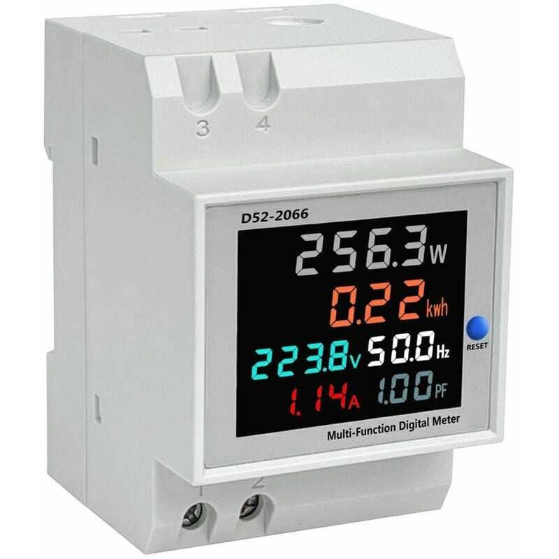 Indicateur de consommation électrique D52-2066 compteur électrique phase ménage smart watt-heure mètre rail de guidage type 220V tension courant