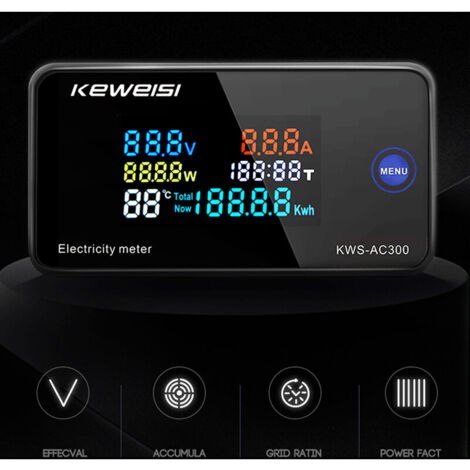 HYY AR Indicateur de Consommation Électrique Intelligent - 50-300V - Courant et Tension - Transformateur Fermé