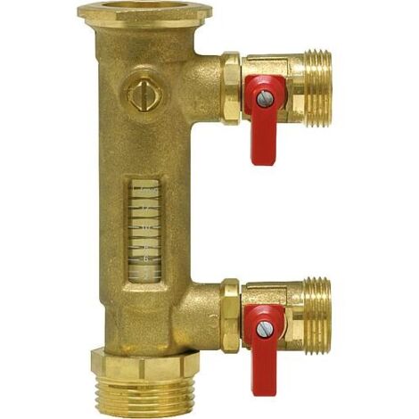 Indicateur de debit de passage 8-28 l/min complet, raccord de serrage 22 mm avec purge