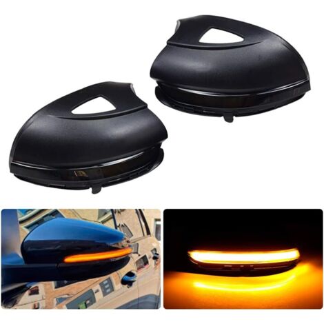 Indicateur de miroir à LED Clignotants dynamiques pour GOLF 6 VI MK6 GTI R line R20 Touran (jaune (avec des trous))