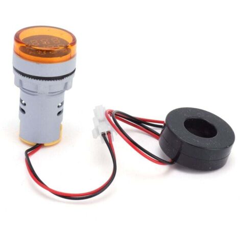 Indicateur de Signal de Courant Lampe Ronde Universelle Double Écran 60-500V AC Jaune