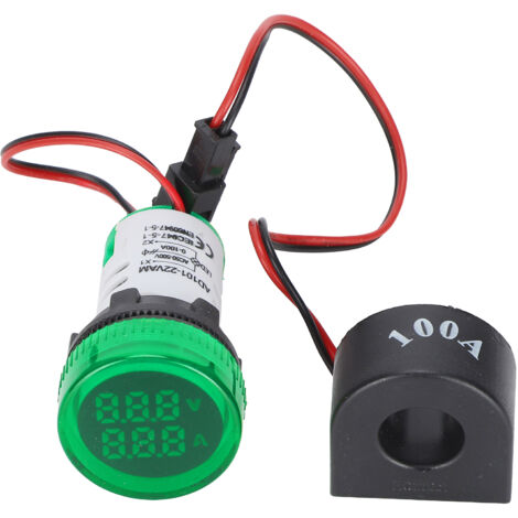 Indicateur de Signal Universel Lampe Ronde 2 Affichages 60‑500V AC Vert AD101‑22VAM
