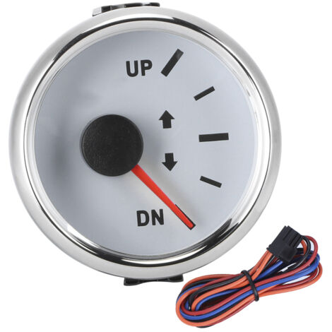 Indicateur de trim, 52 mm/2 pouces UP-DN Indicateur de trim de bateau 0-190ohm Indicateur d'inclinaison de trim de signal Rétro-éclairage rouge(blanc)