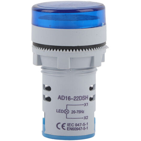 Indicateur Fréquence Numérique LED AD16-22DSH, Affichage Hz AC (Bleu)