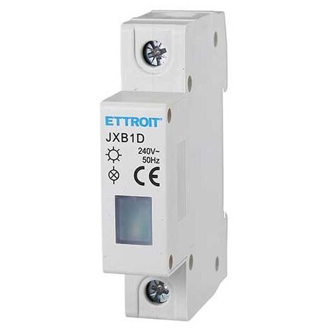 Indicateur LED lumière blanche 230V 1-module DIN Ettroit JXB1D-01