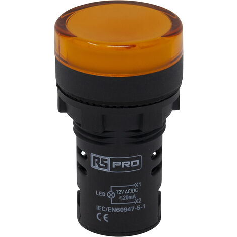 Voyant à LED orange pour tableau de bord, 12V diamètre 20mm - UB08520 