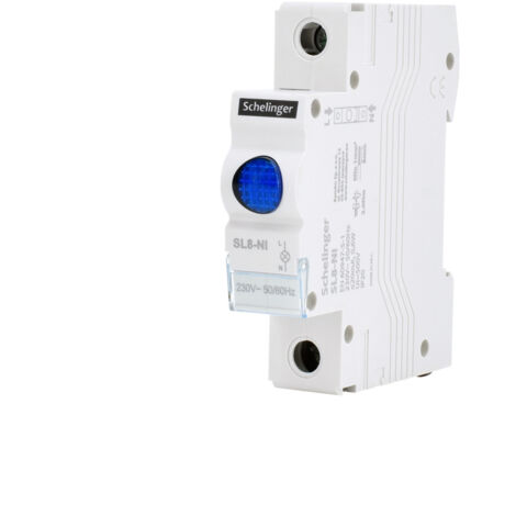 Indicateur LED SL8 Bleu - Rail DIN - 0,6W - 230V AC - IP20 - 81x69x17mm