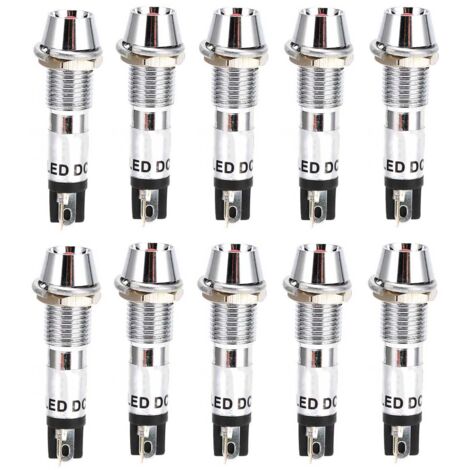 Indicateur lumineux AC 220V, 10 pièces, lampe de signalisation, trou de montage de 8mm, alimentation électrique, fonctionnement