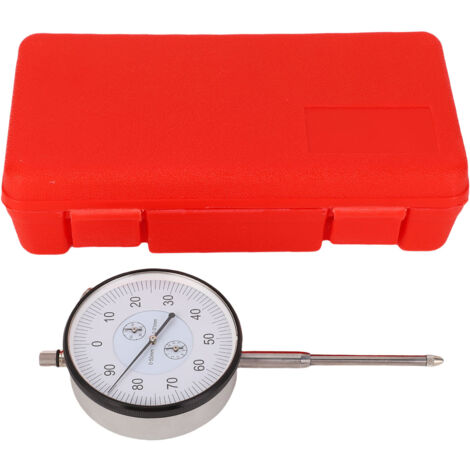 Indicateur mécanique de précision 0-50mm - Comparateur avec face transparente et étui de protection - Mesure haute précision 0.01mm - Structure stable antichoc - Utilisé en aviation, mécanique et moul